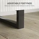 HOMCOM Dressing Table, Vanity Desk with Leaf Shape Mirror, Makeup Table with 5 Drawers, 3-Colour LED Lights, 100x40cm Tabletop, White image 6