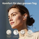 Soundcore AeroClip von Anker, Open-Ear-Kopfhörer, Bluetooth-Ohrhörer, Open-Ear-Ohrhörer, ganztägiger Tragekomfort, 4 KI-gestützte Mikrofone, sicherer Halt, 12 mm Treiber, Hi-Res, offenes Ringdesign, Weiß image 1