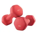 SONGMICSHOME  Ensemble de 2 haltères hexagonaux en néoprène, 2 x 3 kg, avec barres d'haltères, Entraînement à domicile, Rouge image 1