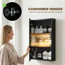 kleankin Bathroom Cabinet with Mirror, Wall Mounted Bathroom Mirror Cabinet with Storage Shelves, 40 x 12 x 60 cm, Black image 5