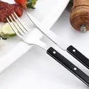 FangYuan Set de 4 couverts en acier inoxydable compatible lave-vaisselle – Manche noir image 8