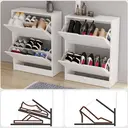 Vida Designs Shoe Cabinet 2 Doors White image 6