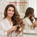 RAF Brosse à boucler lissante 2-en-1 60 W chauffage PTC rapide revêtement céramique pour femmes coiffage quotidien à domicile image 2