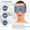 Zoesmien ZSM2321 Masque de sommeil ultra-mince en soie de mûrier et fibre de polyester avec bande élastique réglable - Bleu foncé image 4
