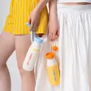 CHaKOLAB Insulated Stainless Steel Water Bottle with Two Strap | BPA-Free Leak Proof | 17oz Bottle with Spout Lid & Straw | Milk Pudding image 6