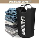 Vilscijon 90L Large-Capacity Laundry Hamper - Foldable Dirty Clothes Basket, Clothing Storage Bin, Black image 1