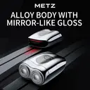 Metz Supercar Style Electric Shaver for Men, Portable, Gift Box, Perfect Qixi Valentine's Day Gift for Boyfriend and Father, Iridescent Silver image 0