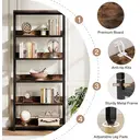Tribesigns 180cm Tall 5-Tier Bookshelf, Open Bookcase for Living Room, Office, Bedroom, Floor Standing Display Shelving Unit, Sturdy Storage Shelf for Books, Decor, and More image 3