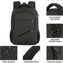 Travel Laptop Backpack， 17 Inch Business Large Backpack Bag With USB Charging Port， Water Resistant Work Rucksack Anti Theft Lightweight for College High School Men Women Casual Daypack， Black， New Year Sale ， Top gift picks image 1