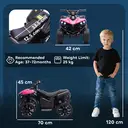 AIYAPLAY 6V Electric Ride on Car, Kids ATV 4 Wheeler with Music and LED Headlights, Indoor Outdoor Toy Car Pink image 4