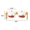 Chinese Style Ceramic Canister Set, White Porcelain Storage Jars with Bamboo Tray for Kitchen Countertop
2-Pack Ceramic Dispenser Set with Spoons, "Sun" and "Moon" Themed Canisters, 26cm Tall with Wood Stand​​ image 1