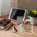 Alphynix 1 pc Plaque Cœur French Sisterhood, "Merci d'être ma sœur non biologique" Cadeau en cristal avec fleurs succulentes peintes à la main, Souvenir d'amitié spirituelle pour sœur d'âme image 1