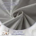 LeBonsoir 135x190cm Fitted Sheet， 30CM/12Inch Deep Pocket - 100% Cotton， No-Pop Off Elastic， 1 Fitted Sheet Only-Light Gray image 6