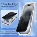 VoxorAI Protection d'écran pour iPhone 16plus, verre trempé, film de confidentialité à 360°, indispensable pour les déplacements, application instantanée et fixation automatique image 7