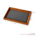 Oirlv Wood Square Flat Jewelry Display Organizer Tray Beige/Gray Microfiber Blank Tray Jewellery Jewelry Trays Luxury For Drawers Rings Display Earring Necklace Storage Display, 1pcs image 4