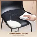 HOMCOM Modern Bar Stools Set of 2, PU Leather Upholstered Barstools, Counter Height Kitchen Chairs with Footrest for Breakfast Bars, Dining Room, Black image 4