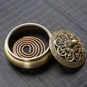 JU7CER 1PC Golden Lotus Flat-Bottomed Brass Incense Burner (with Base) - Classic Style, Ideal for Christmas Home Decoration and Floor Display, Incense Holder image 6