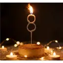 Morrisons Cake Candle Sparkler Number 8 Silver image 1
