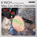 FLORA GUARD Mini tronçonneuse sans fil 15 cm, sans balais, avec 2 batteries Makita de 3000 mAh et chargeur – 1200 W, haute vitesse, lubrification automatique, tronçonneuse électrique à main image 7