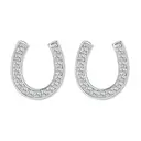 Ever Faith Clear Cubic Zirconia Lucky Horseshoe Stud Earrings image 1