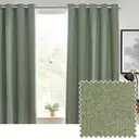 Furn Eyelet Curtains Dawn Blackout Eucalyptus W:168xL:183cm image 1