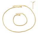 Minimalist Gold Chain Jewelry Set, Basic Choker and Matching Bracelet Set image 2