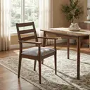 Dining Chairs with Armrests Orlando Walnut/Grey 2pcs image 4