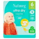 Nutmeg Baby Ultra Dry Nappies Size 6 30 Pack image 0