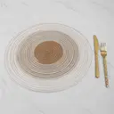 Lot de 6 sets de table ronds tressés dégradé de marron - 38 cm  image 1