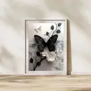 JU7CER Kit de broderie diamant 5D Papillon noir et fleurs - 30 x 40 cm image 4