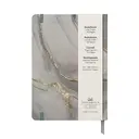 Jubiluu Carnet ligné à couverture en tissu, format A5, à reliure rigide - 96 feuilles (papier offset 100 g/m²) - Marque-page et bande élastique - Carnet ligné crème classique pour l’écriture, l’école, le bureau et comme cadeau - Marbre gris image 6