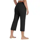 Willit Women's Yoga Capris Pants High Waist Straight Leg Athletic Exercise Workout Capris 21" Black XXL image 2