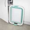 Addis 45L Collapsible  Laundry Basket - White & Aqua Haze image 4