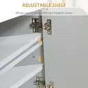 HOMCOM Shoe Bench with Cushion, Modern Storage Bench with Padded Seat, 2-tier Cabinet, Hidden Storage, Adjustable Shelf for Living Room and Entryway, Light Grey image 4