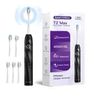 Smart Electric Toothbrush, 6 brush heads, 5 brushing modes, 75-day ultra-long battery life, smart timer, essential for oral hygiene, Black image 5