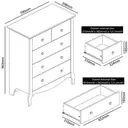 Galano Stella 3+2 Drawer Chest – Modern Cabinet with 5 Drawers – Organizer and Storage for Bedroom – Console for Entryway, Hallway, or Living Room – Sage Green image 2