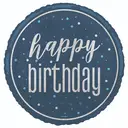 Unique Party Glitz Happy Birthday Balloon, Blue, 45cm image 0