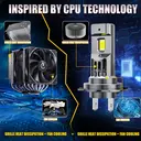 Bullvision Lot de 2 ampoules H7 LED blanc froid 6000 K, 10 000 lm, taille 1:1 image 5