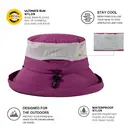 TOP-EX Chapeau de soleil pour femme à large bord, trou pour queue de cheval, d’été, pliable, de voyage et plage, pour l’extérieur - Violet image 1