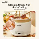 Plodon One Touch Rice Cooker with Steamer, 2.3L Non-stick Electric Cooking Pot Hot Pot, Auto Keep Warm, Multifunctional Cooker for Soup, Oatmeal , Rice, Noodles （with Rice Spoon and Measuring Cup) image 5