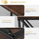 CLIPOP Square Coffee Table for Living Room, Industrial Wooden Sofa Side Table with Metal Frame, Centre Table 80x80x46cm Rustic Brown image 2