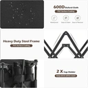 CLIPOP Festival Trolley with All-Terrain Wheels, 180L Folding Wagon with Expandable Tailgate and Adjustable Handle Large Capacity Garden Cart for Beach Camping Outdoor Black image 4