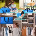 Storage bags with lids, 4-pack, heavy-duty moving cardboard box, large size with zipper and handles, suitable for clothing storage, moving, camping, storing bedding, etc., 73*34*37cm image 5