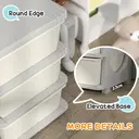 HOMCOM 6 Drawers Plastic Storage Units, 3 Tier Kids Storage Units, Children Toy Chest for Nursery, Playroom, Bedroom, Cream image 3