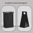 JOYFURNOS Panier à Linge Coulissant avec Sac Amovible, 160 L – Trieur de Linge à Cadre Métallique avec Étagère, Noir Encre et Marron Rustique, 115,6 x 33 x 72,5 cm image 5