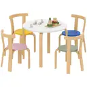 AIYAPLAY 5 Piece Kids Table and Chairs Set, Wooden Toddler Table and Chairs Set for Playroom, Nursery, Classroom, for Arts, Crafts, Read, Draw, Aged 3-8 Years, Multicoloured image 0
