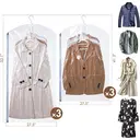 TAILI Sacs de rangement sous vide suspendus, sacs économiseurs d'espace, sacs de mise sous vide pour vêtements, costumes et vestes, organiseurs d'armoire et rangement, (3 longs, 3 courts) Transparent image 1