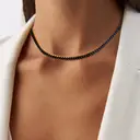 Ever Faith Blue Cubic Zirconia Thick Tennis Choker Necklaces image 4