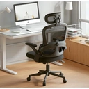 Sihoo M102C ergonomische gaas kantoorstoel, hoge rug bureaustoel met 3D armleuningen, in hoogte verstelbare lendensteun, draaibare computer werkstoel, zwart image 2