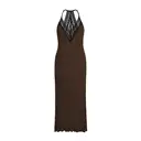 IZURIA lace v-neck coffee suspender dress  XL image 0